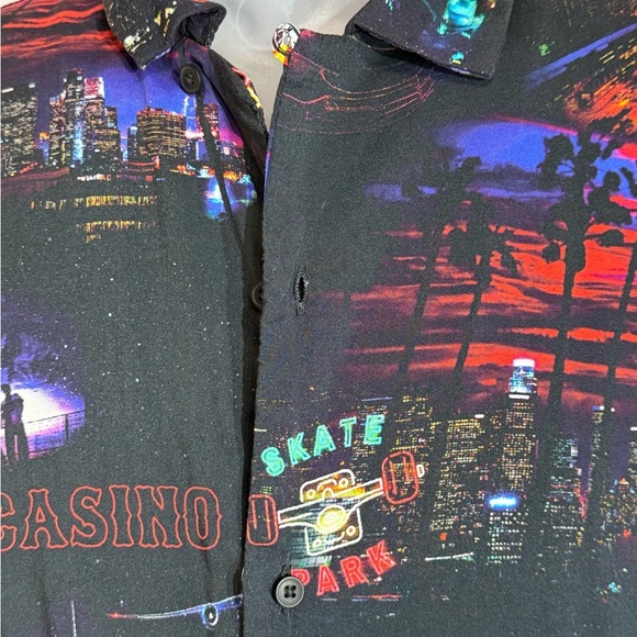 Vegas Baby! Cactus Man Ricky Singh Las Vegas Night Life Button Down Size Small - Picture 7 of 11